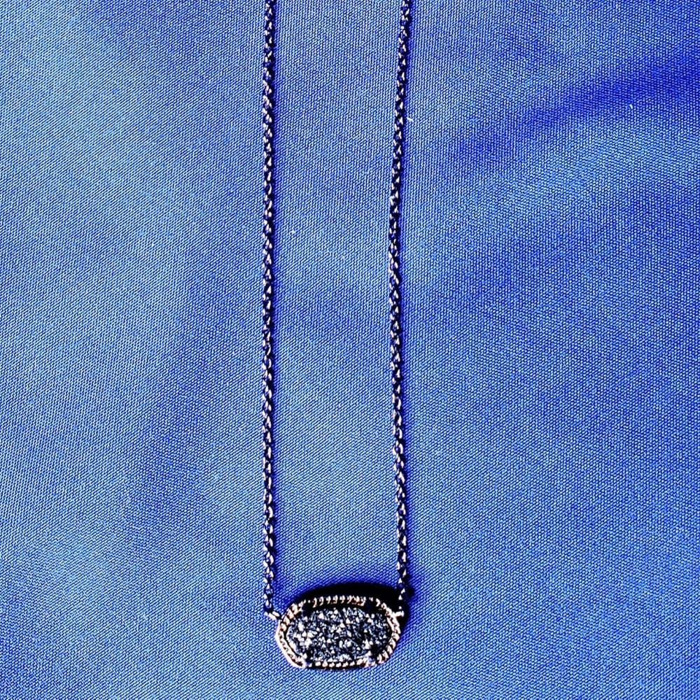 Kendra Scott Elisa Pendant Necklace in Black Druzy - Picture 11 of 16